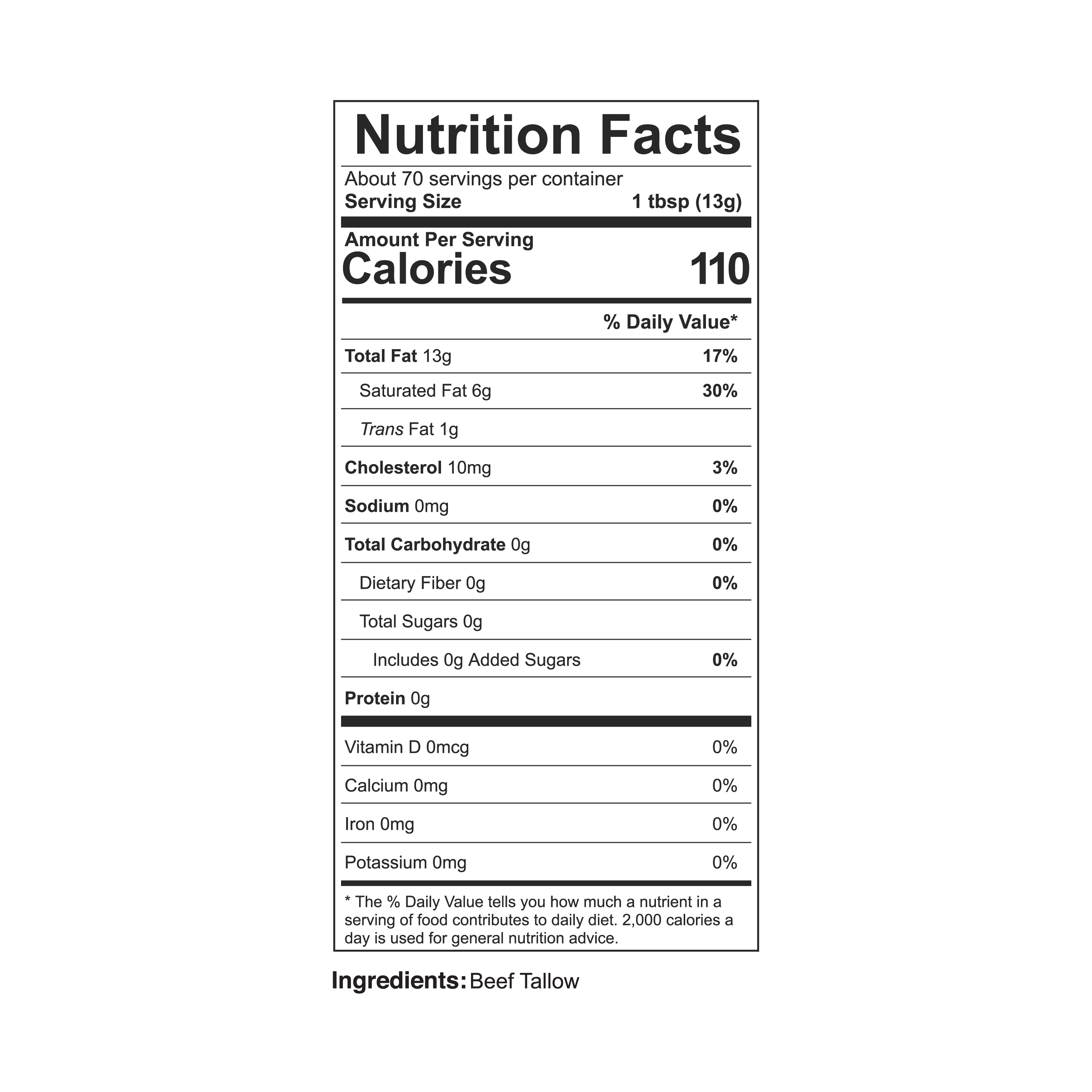 Pure Grass-Fed Beef Tallow