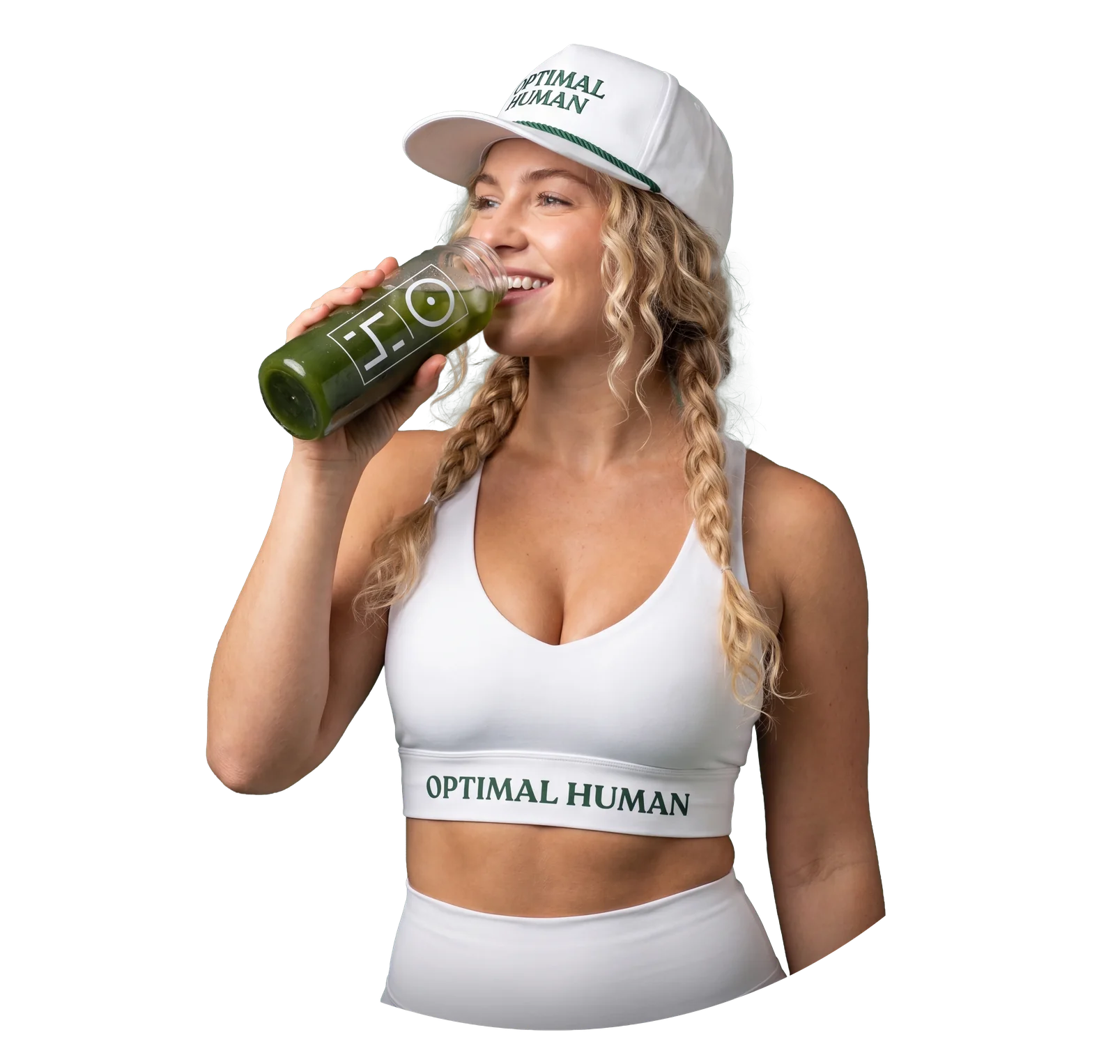 Woman drinking Optimal Human Superfood Greens