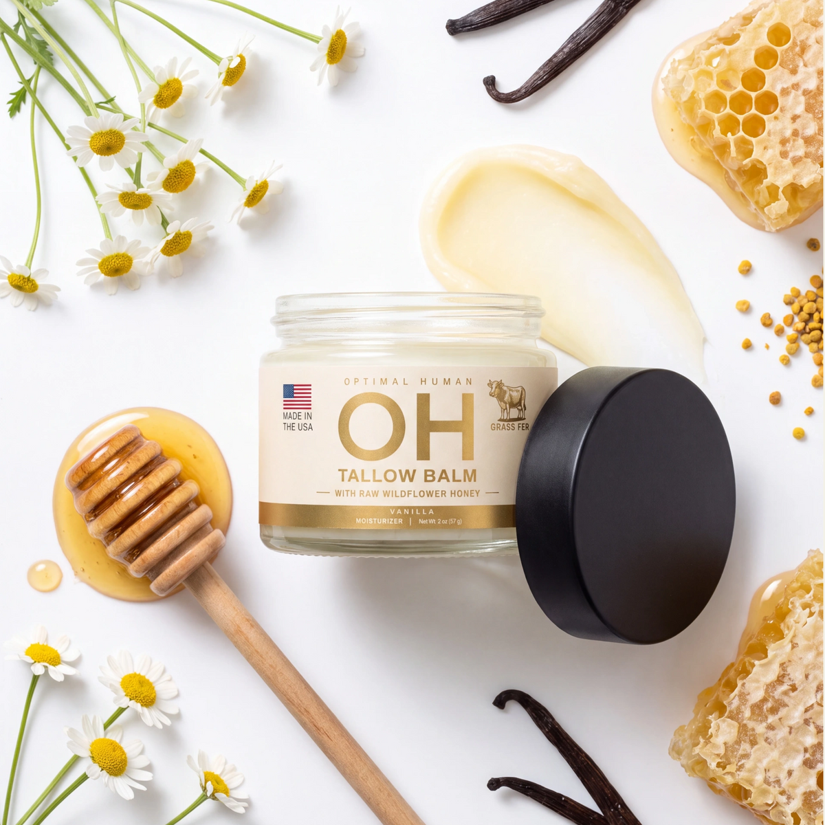Grass-Fed Tallow Balm With Raw Honey