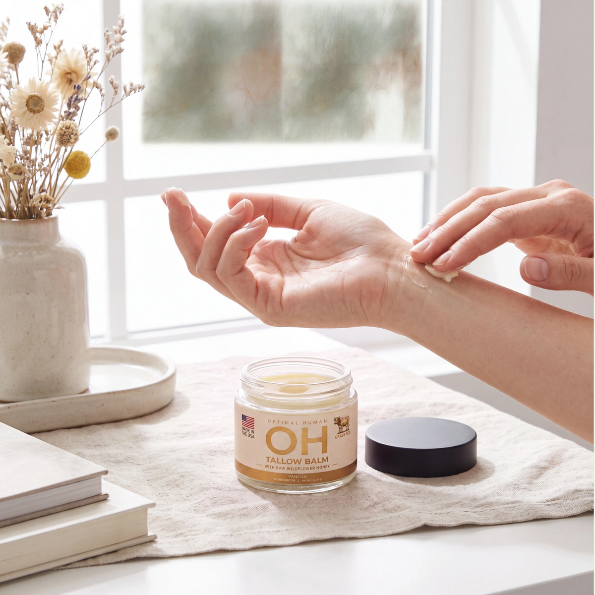 Grass-Fed Tallow Balm With Raw Honey