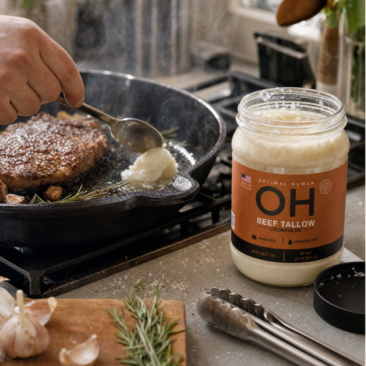 Pure Grass-Fed Beef Tallow (2 Lbs)