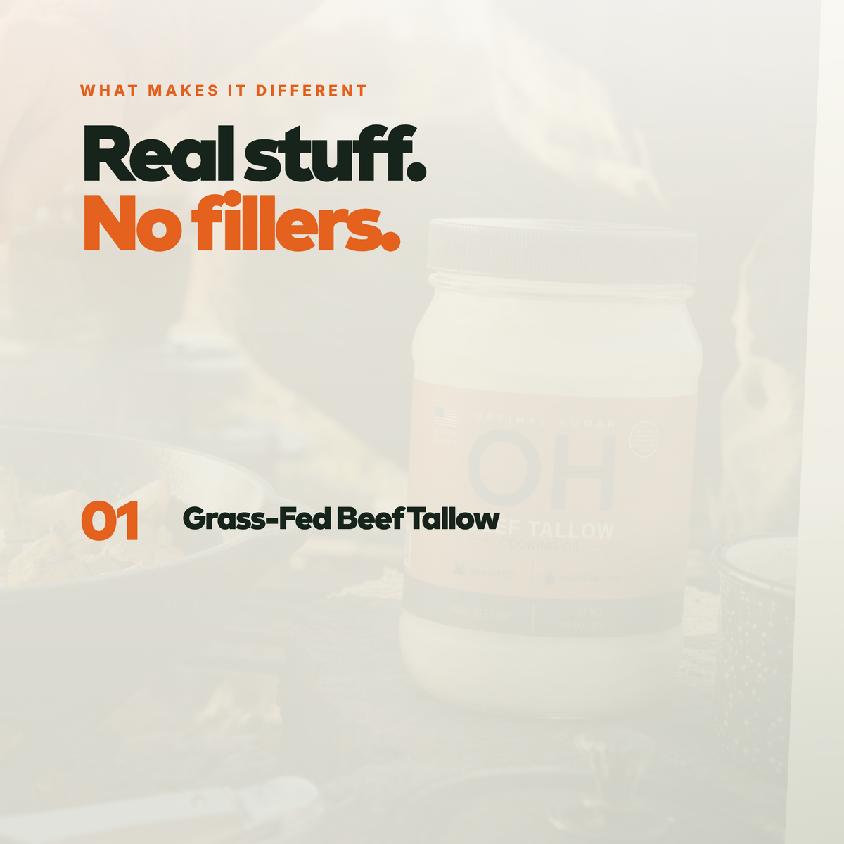 Pure Grass-Fed Beef Tallow (2 Lbs)