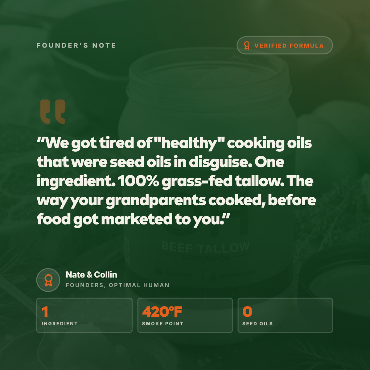 Pure Grass-Fed Beef Tallow (2 Lbs)