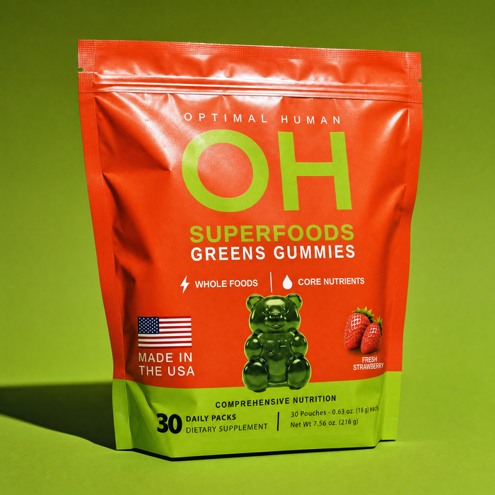 The 30-day bag of Optimal Human Superfood Greens Gummies
