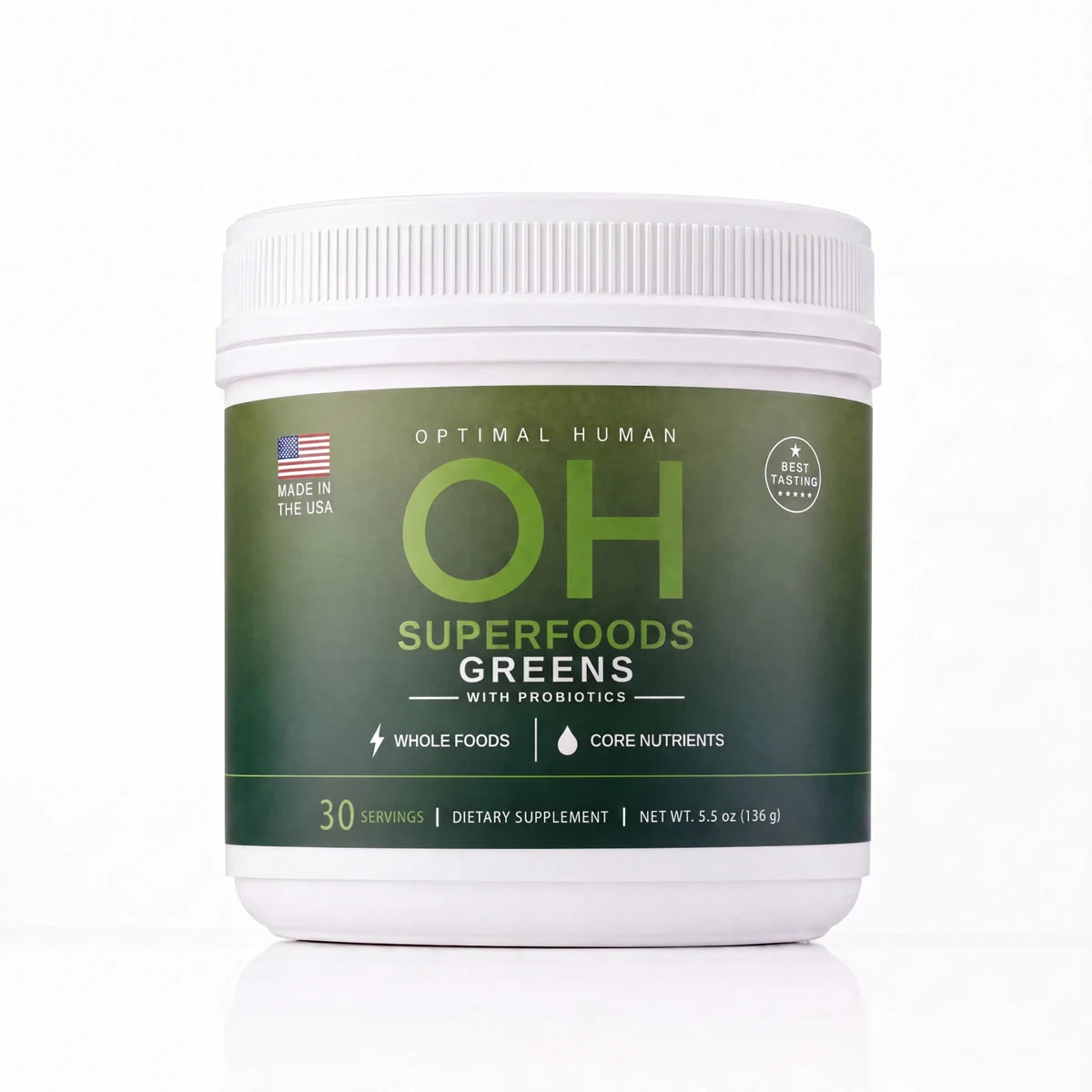 Optimal Human Superfood Greens tub, 30 servings